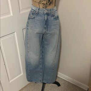MOTHER Light Blue Wide Leg Jeans